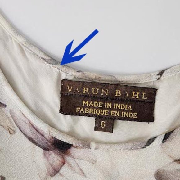 Anthropologie Asymmetrical Dress in Cream and Red Floral - Picture 9 of 12